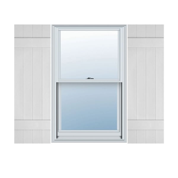 Ekena Millwork Lifetime Vinyl, TailorMade 4 Board Joined (2 Batten), Board-n-Batten, Shutter Loks, LJ4C14X03300WH, PR LJ4C14X03300WH - main